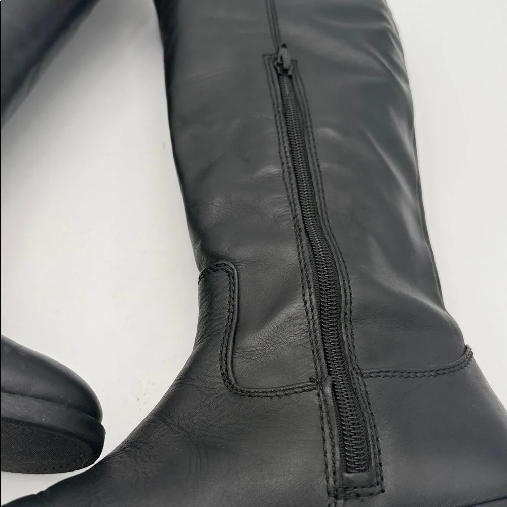 iNC fawne Black Women's riding calf Boots leather 7M casual office fall winter